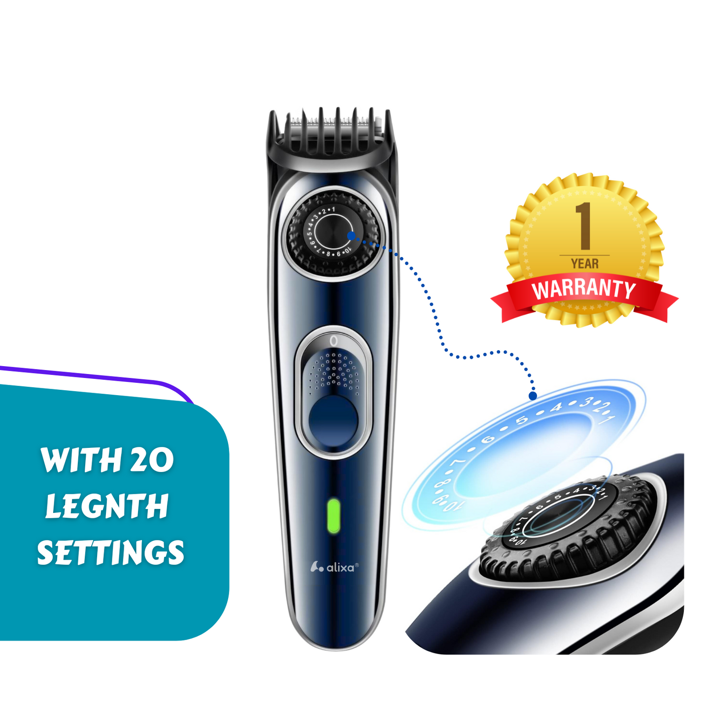 2 in 1 Alixa Hair Clipper MU-T-1007 - Versatile and Efficient Hair Cutting Tool