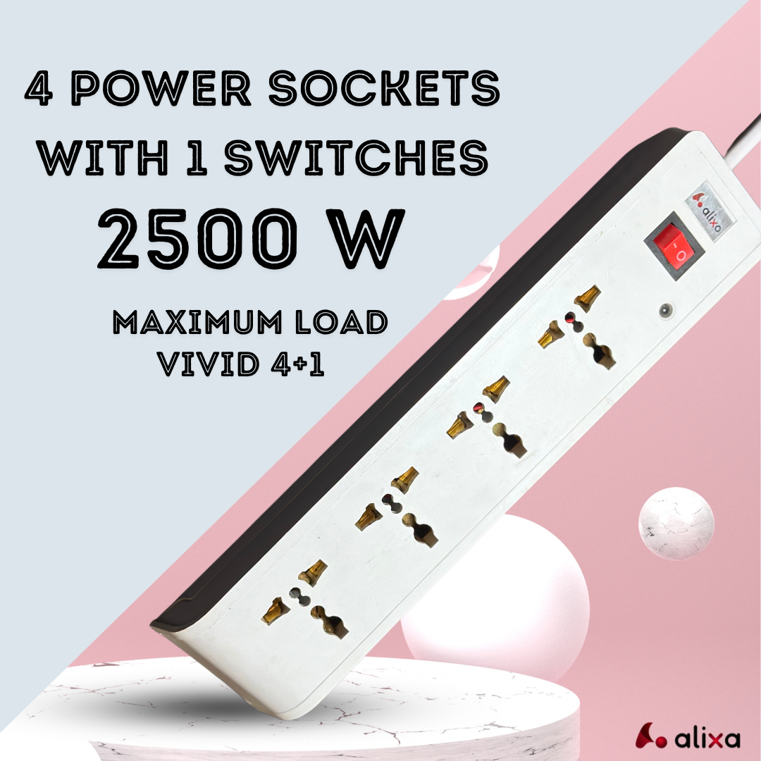 Alixa Extension Socket Vivid 4+1 - Power up Your Home